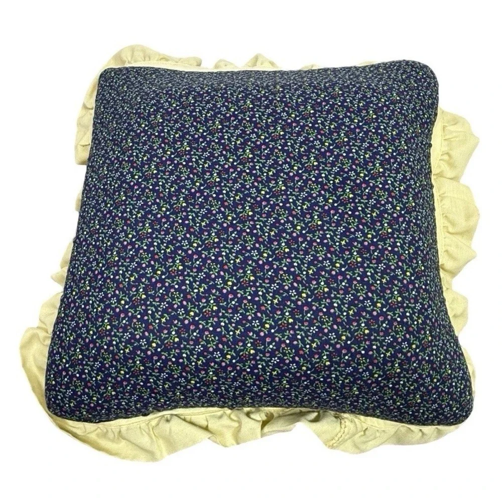 Vintage Embroidered Cottage House Throw Pillow Ruffle Granny Chic Country 12